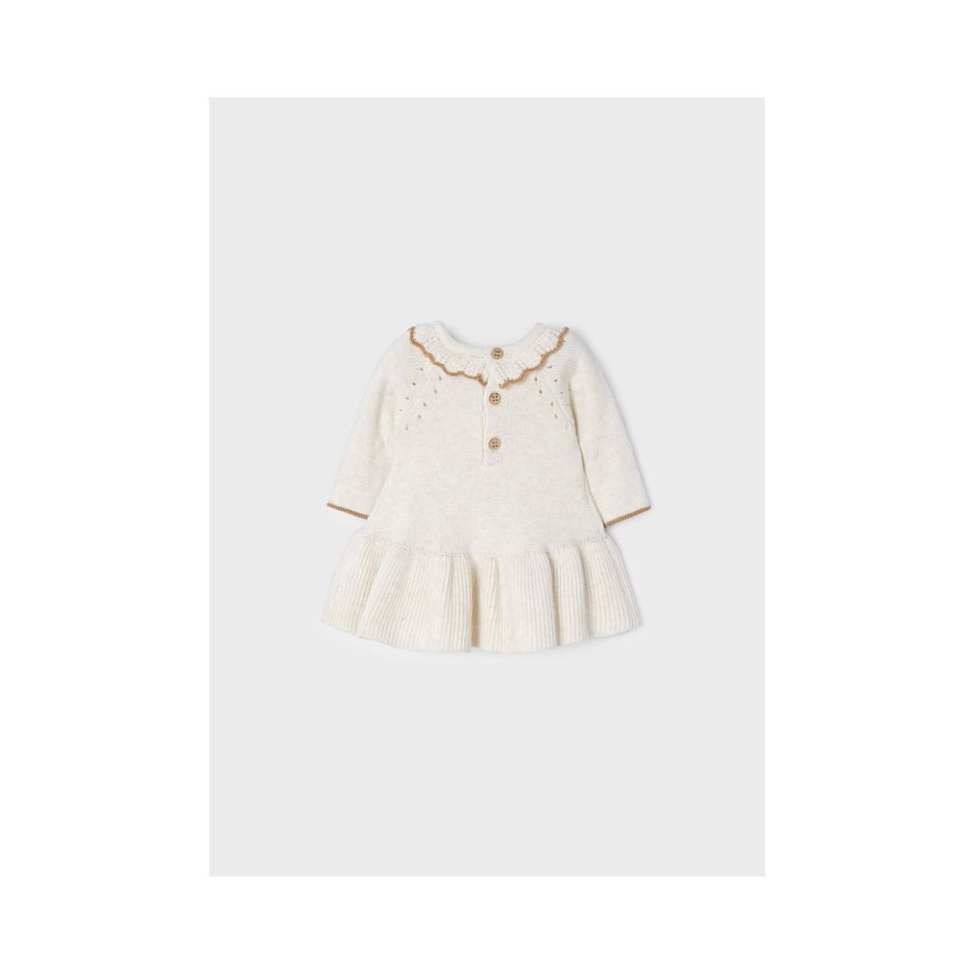 Cream Vigo Knit Baby Dress
