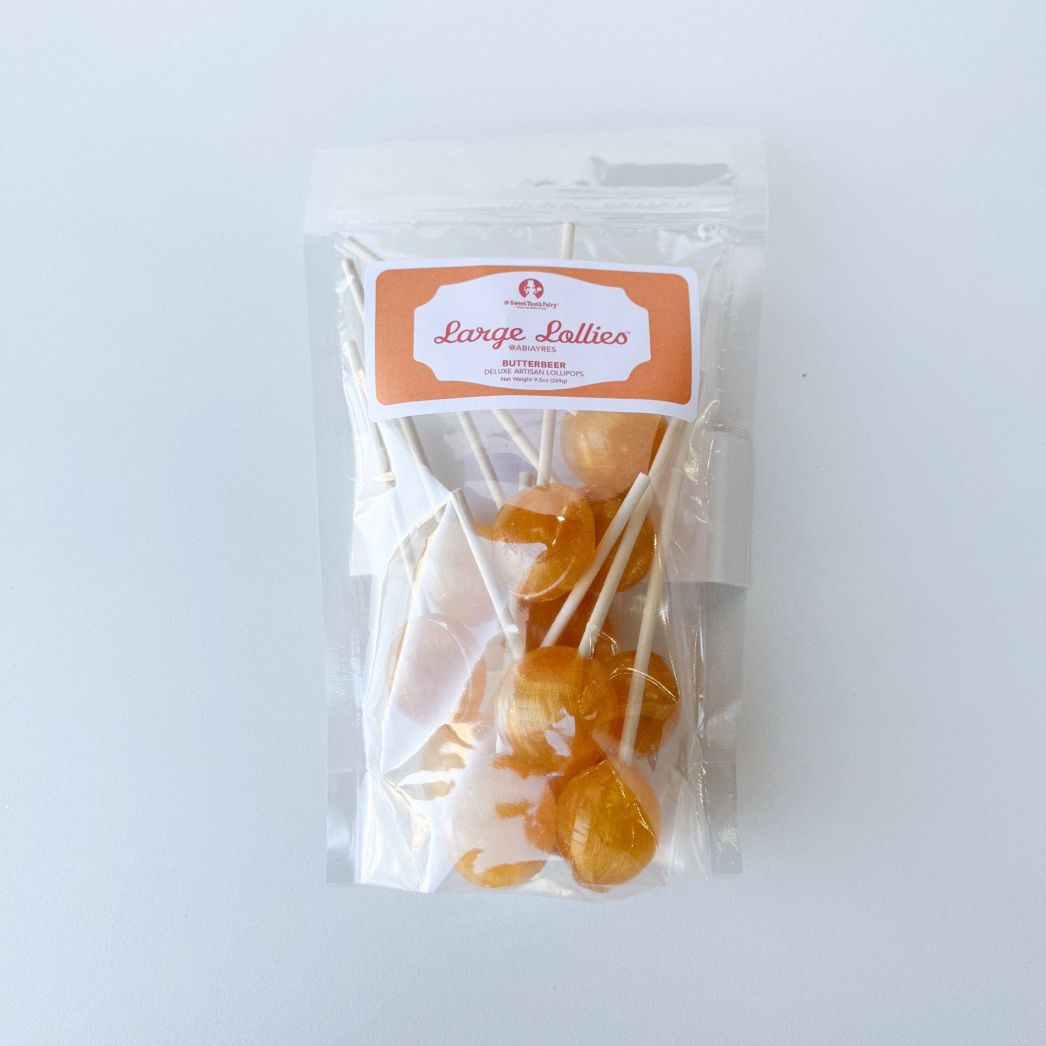 Large Lollies: Butterbeer Lollipop Candy: 36 ct Bulk Bag: Individually Wrapped