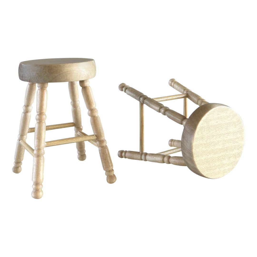 Dollhouse Classic Barstool | Natural Wood