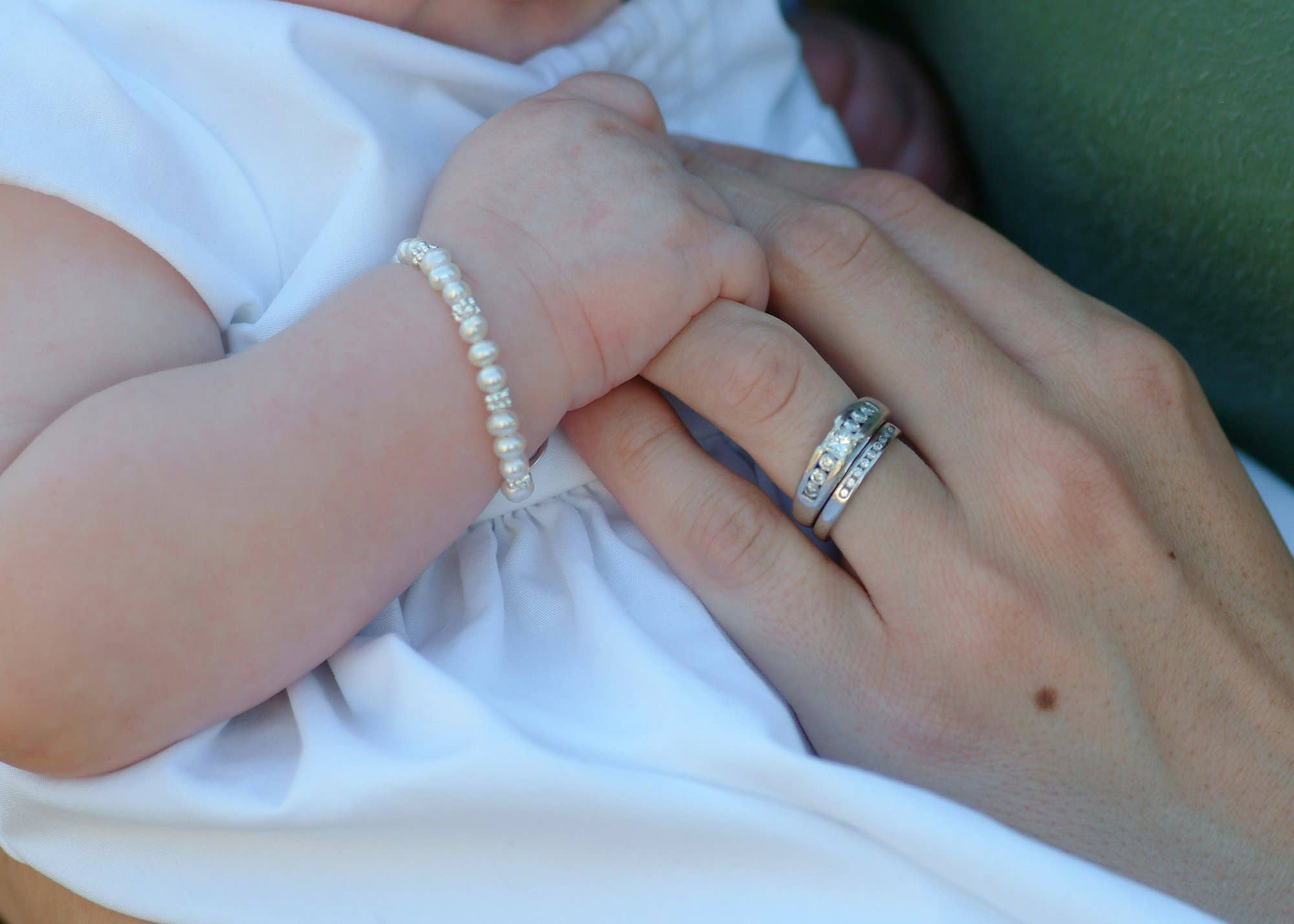 Girls Sterling Silver Pearl Baby Bracelet Kid's Jewelry: Large 6-12 Years