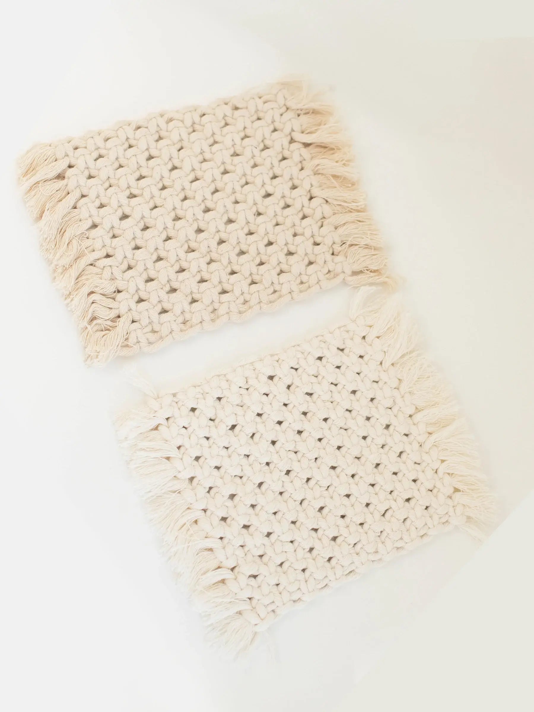 Dollhouse Macrame Rectangle Rug | Ivory or Natural: Ivory
