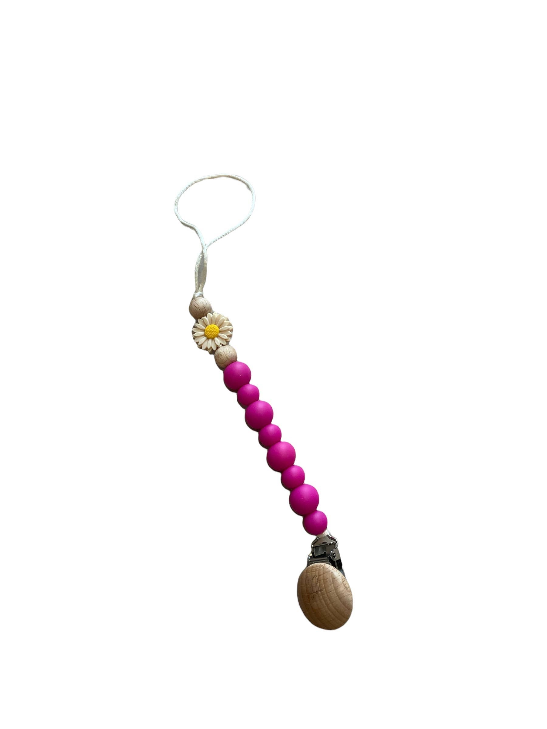 LIMITED EDITION Daisy Grande Pacifier Clip: Peachy