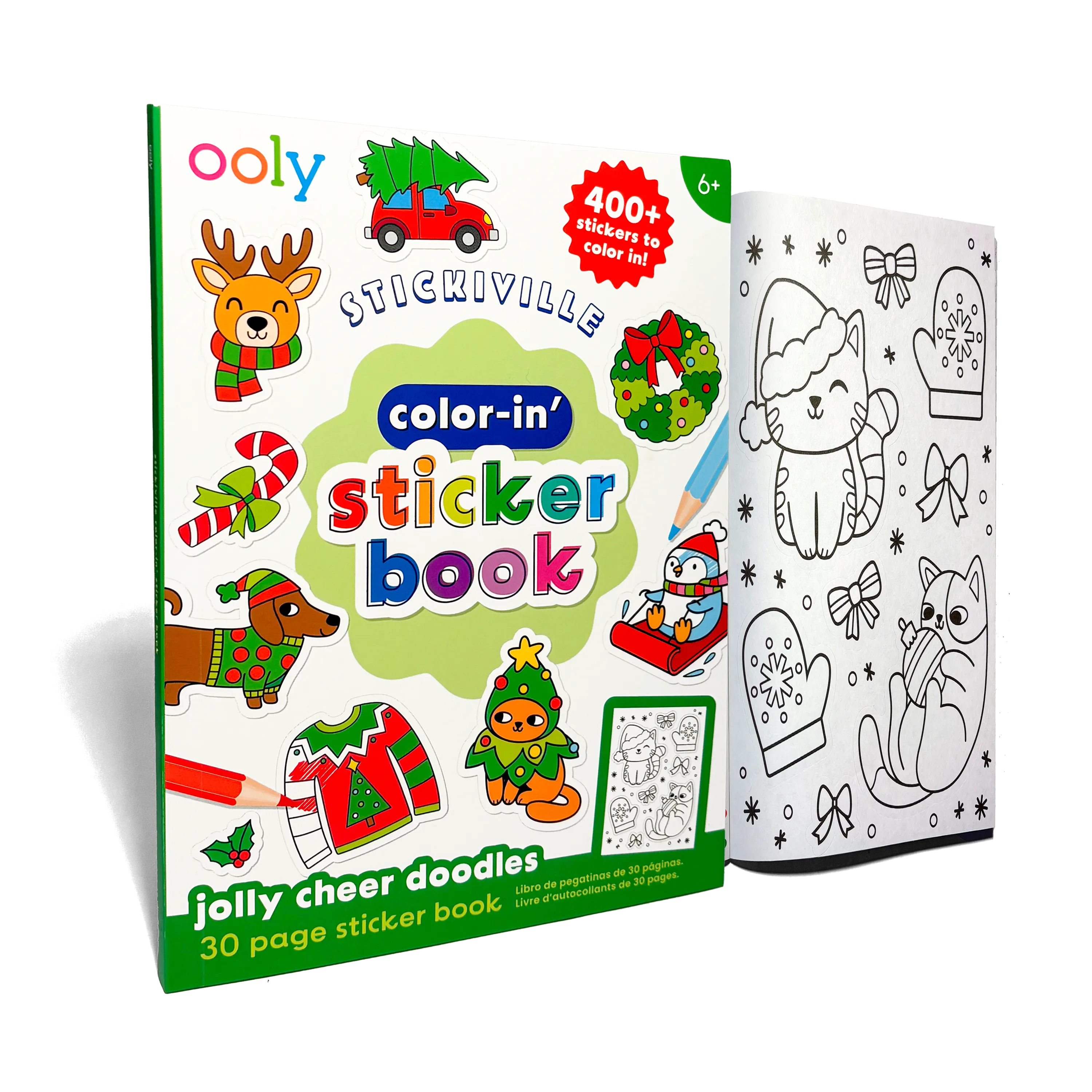 Stickiville Color-in' Sticker Book - Jolly Cheer Doodles