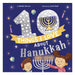 Cover of 10 Things I Love About Hanukkah by Natalie Barnes, showing two smiling children with a glowing menorah, dreidels and a silver number 10 on a starry navy background