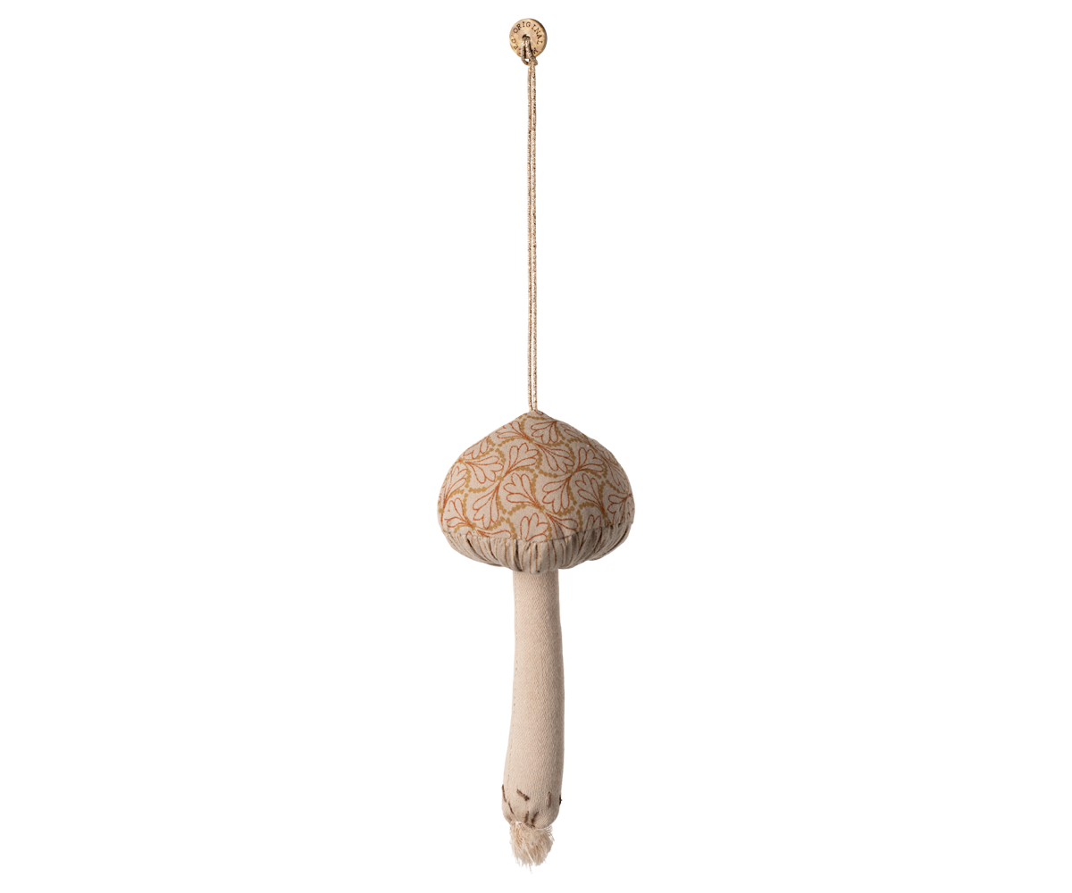 Mushroom Ornament Winter Heart, Ocher