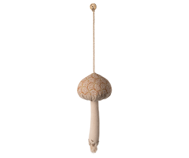 Mushroom Ornament Winter Heart, Ocher