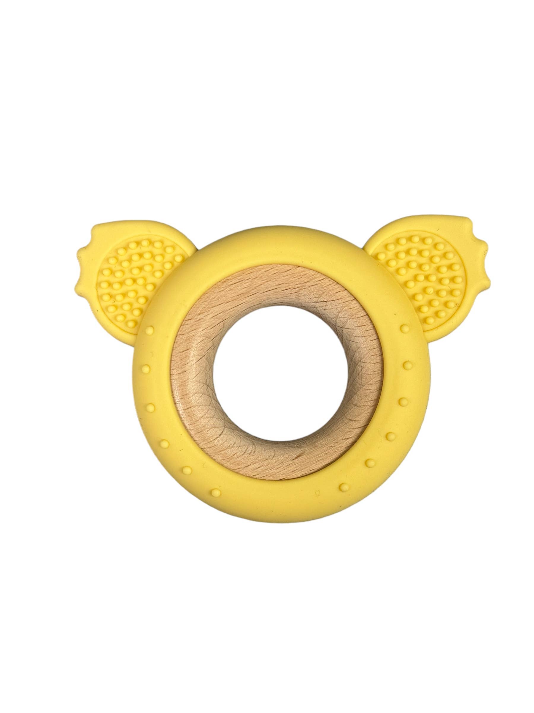 BPA Silicone & Beechwood Teether Ring Kaola: Baby Breath