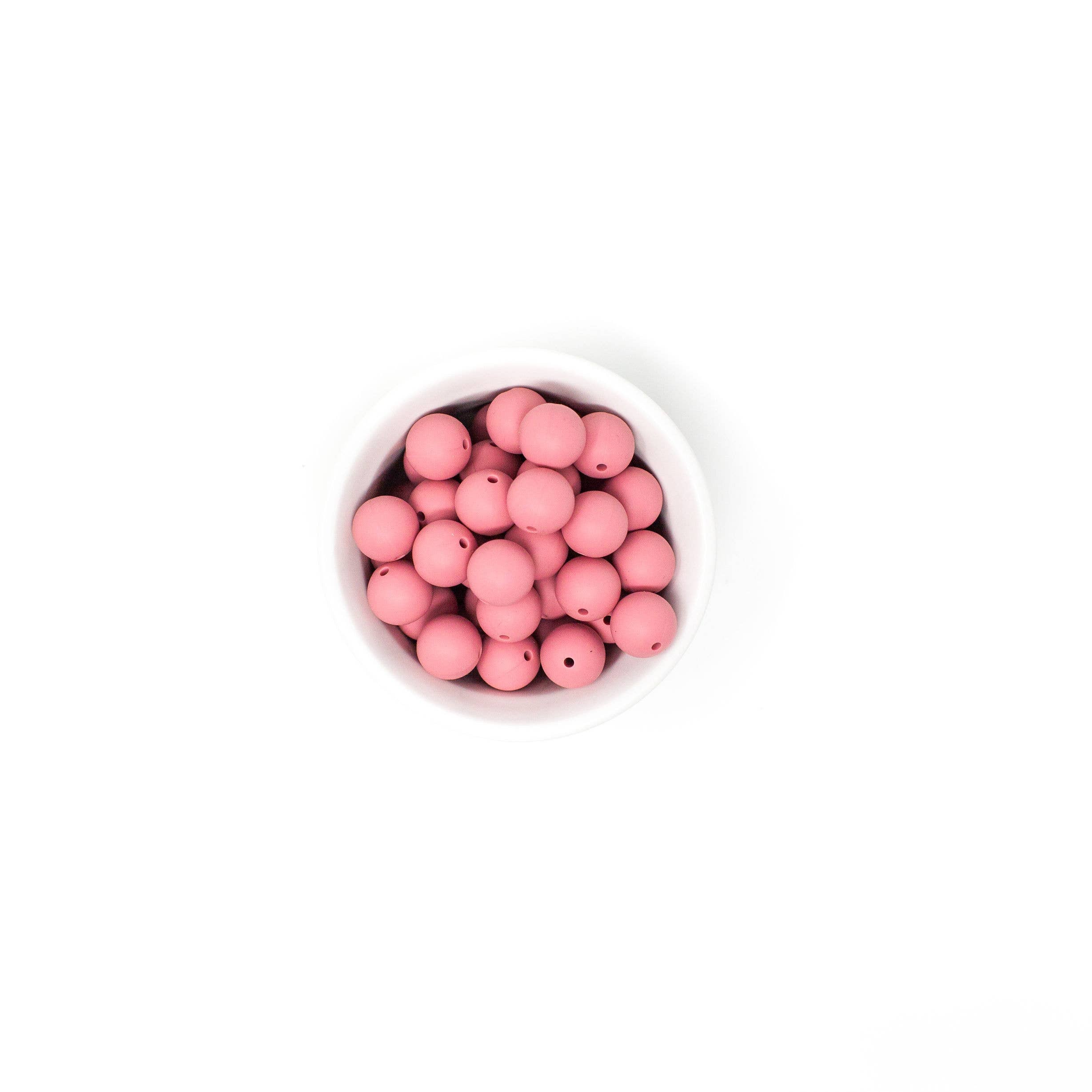 Abby Silicone & Beech Wood Rattle: Dusty Rose