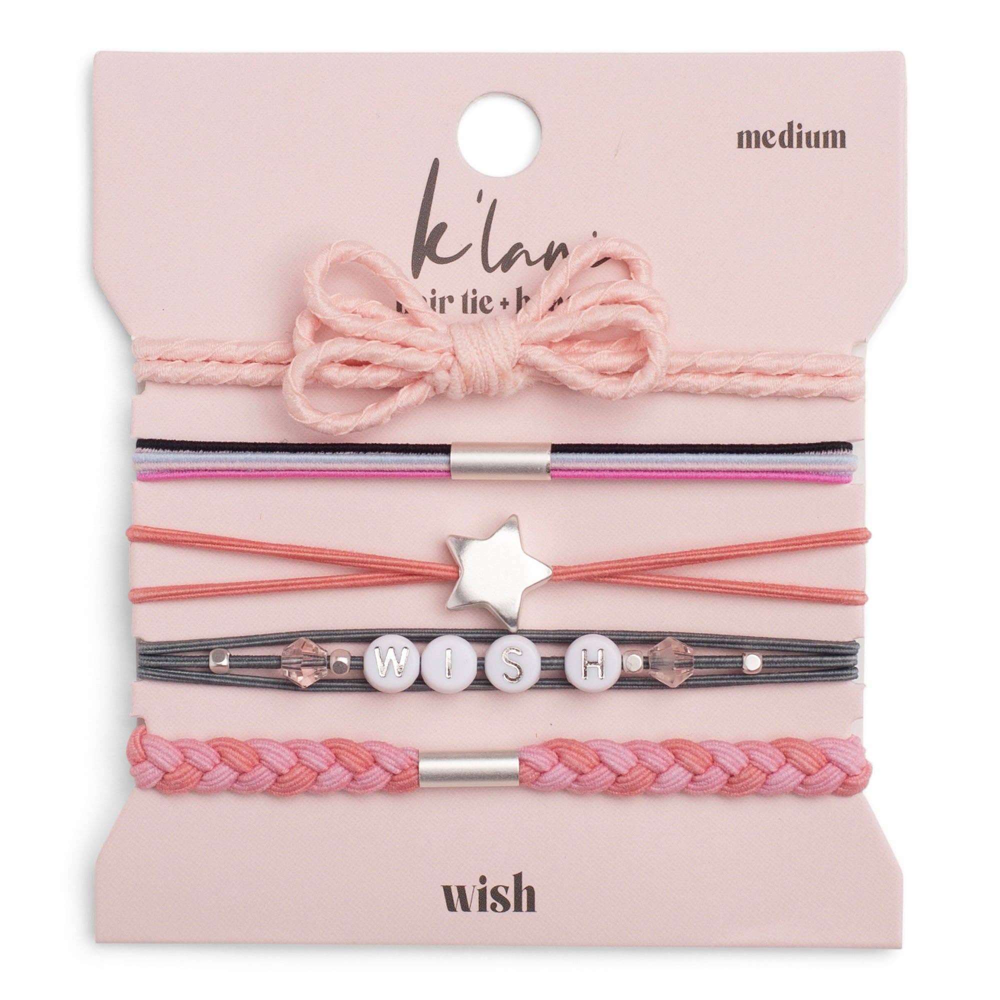 "Wish" Silver Star Hair Tie Bracelets: Small