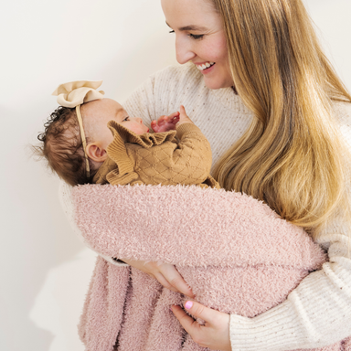 Cameo Pink Ribbed Bamboni Receiving Blanket