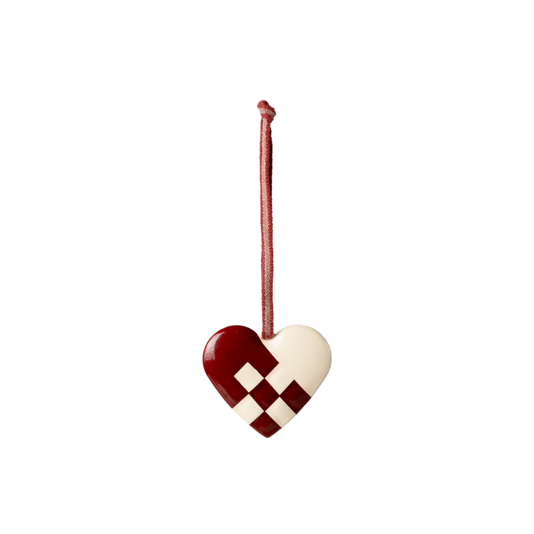 Metal Ornament Small Heart, Red