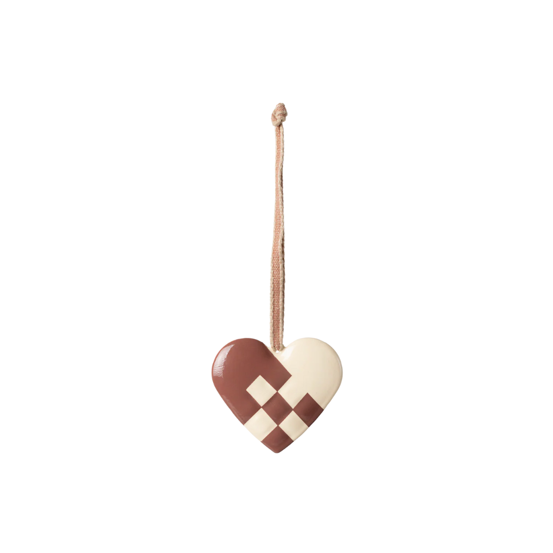 Small Metal Heart Ornament, Light Purple
