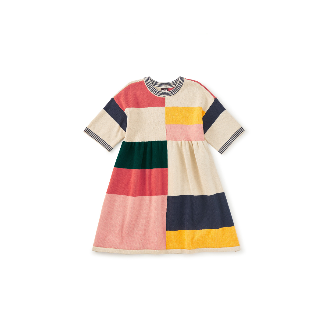 Almond Colorblock Sweater Dress