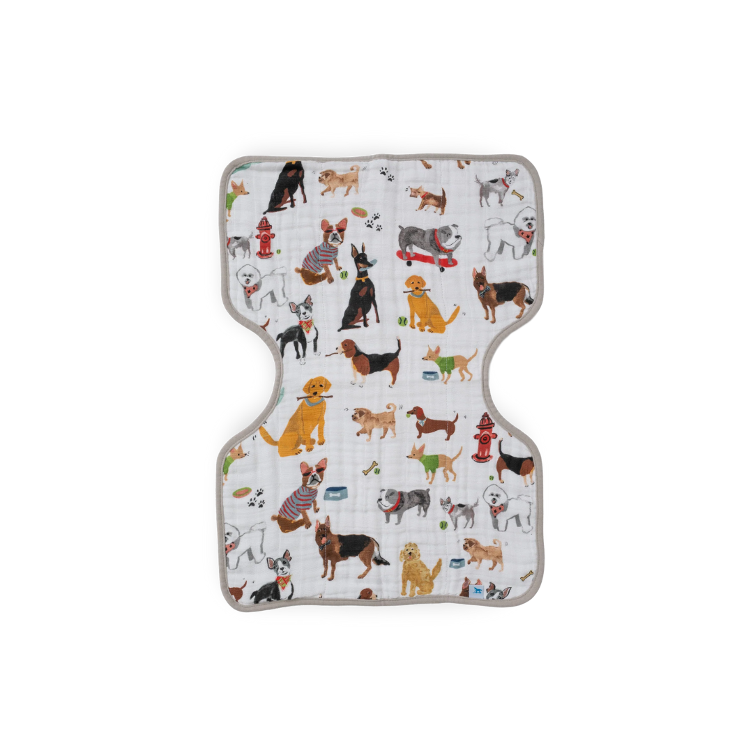 Woof Cotton Muslin Burp Cloth