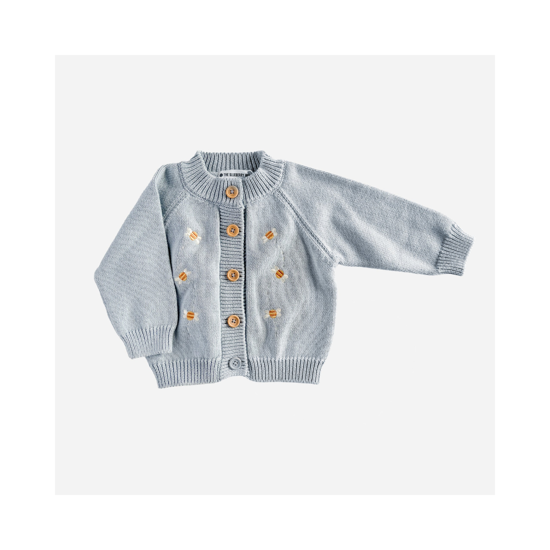 Bee Cotton Embroidered Cardigan