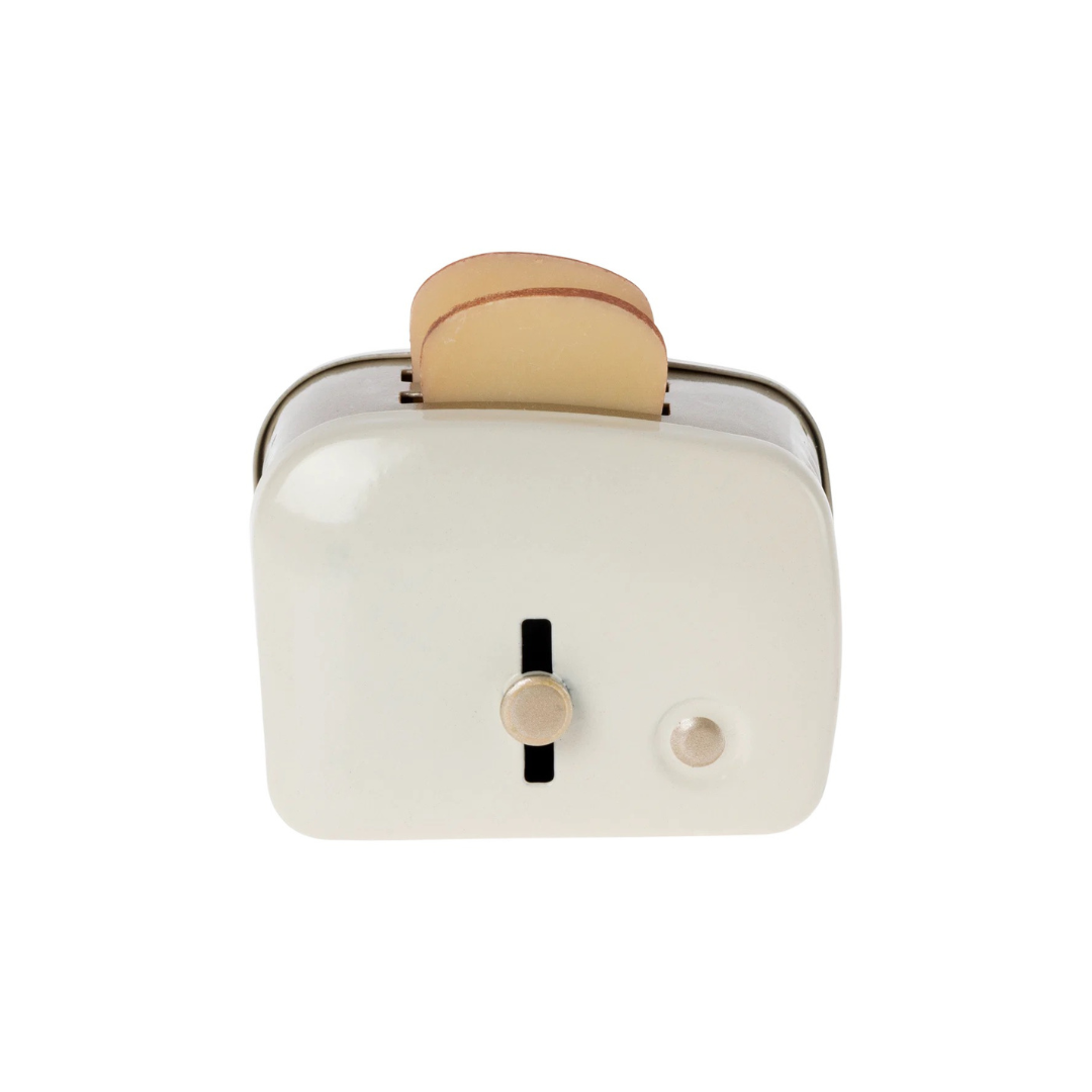 Miniature Toaster & Bread, Off-white