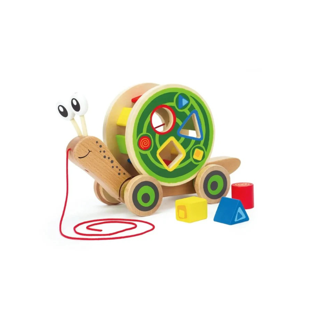 Hape Walk-A-Long Snail Toddler Wooden Pull Toy