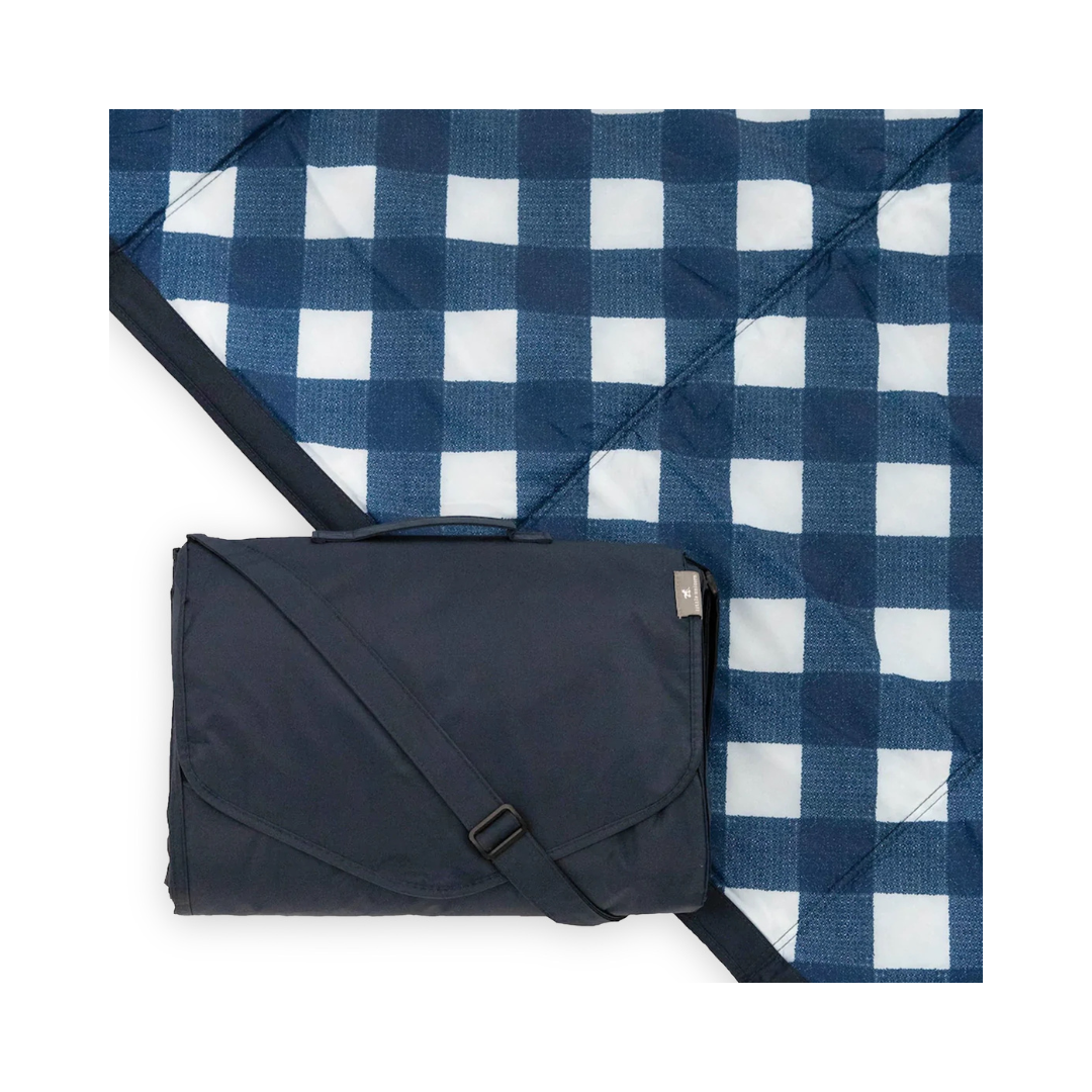 Navy Plaid Outdoor Blanket 5' x 7'