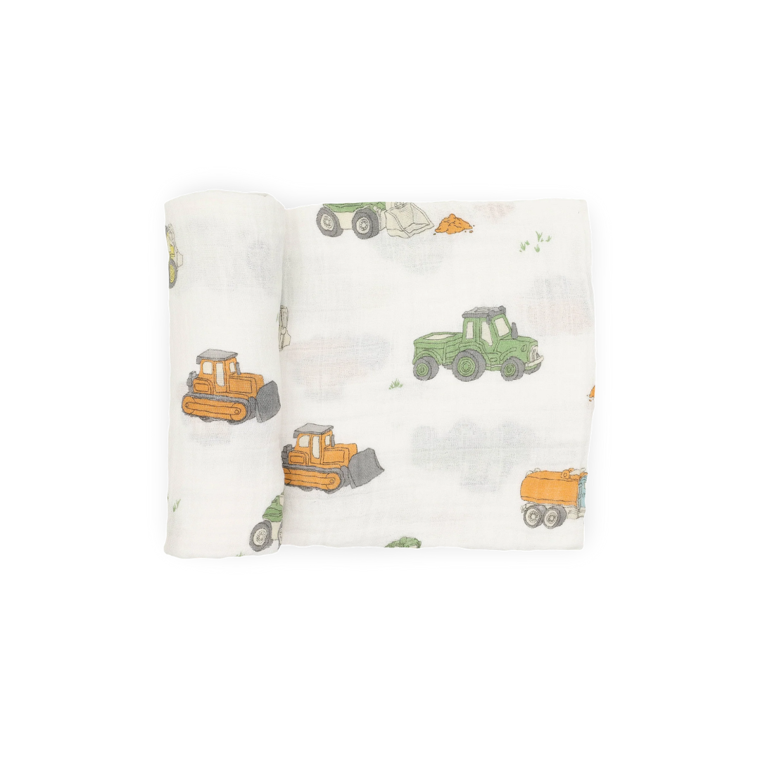 Cotton Muslin Swaddle Work Trucks