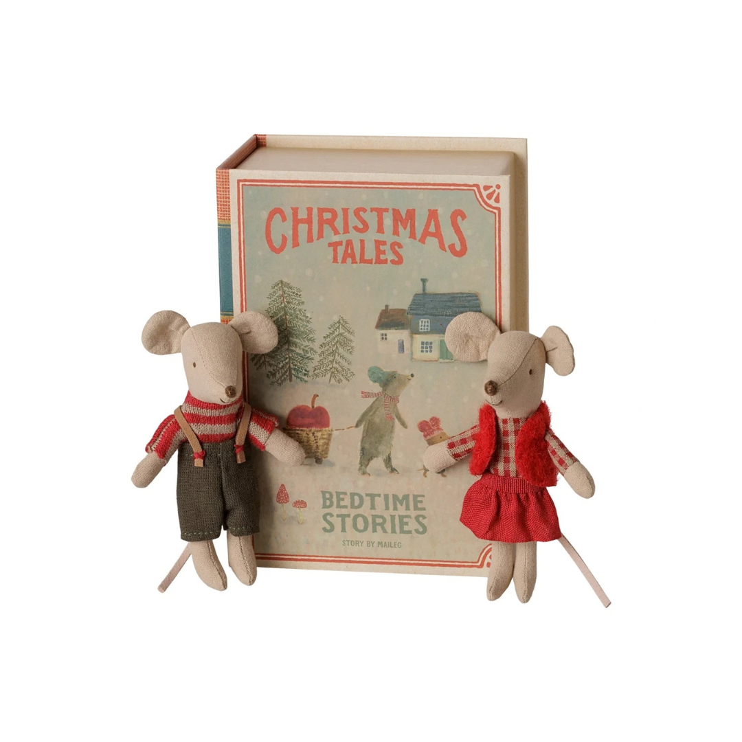 Christmas Twin Mice, Little Brother and Little Sister in Book