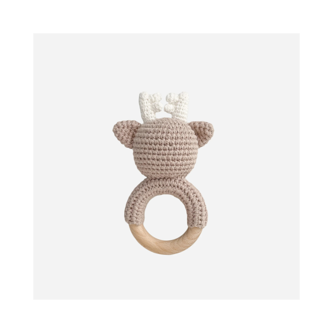 Deer Cotton Crochet Teether Rattle