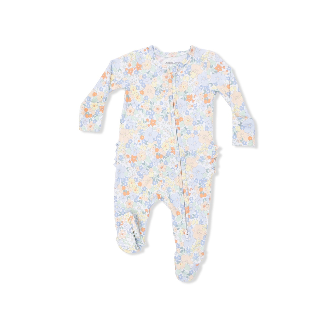 Georgia Floral 2 Way Ruffle Back Zipper Footie