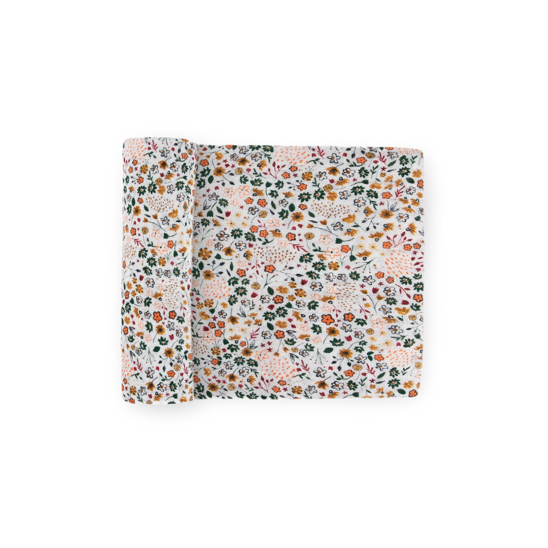 Cotton Muslin Swaddle Pressed Petals