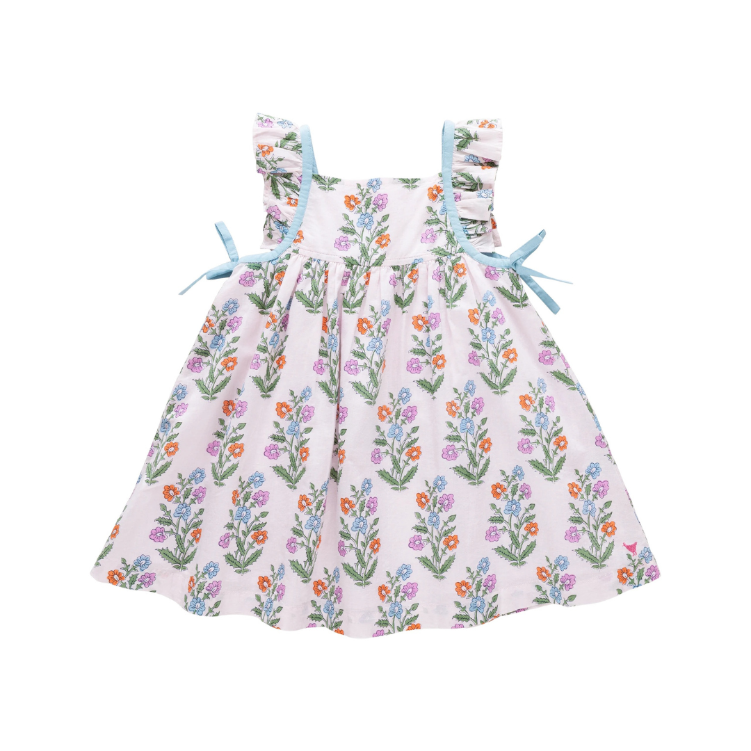 Pink Dew Drop Block Print Dress