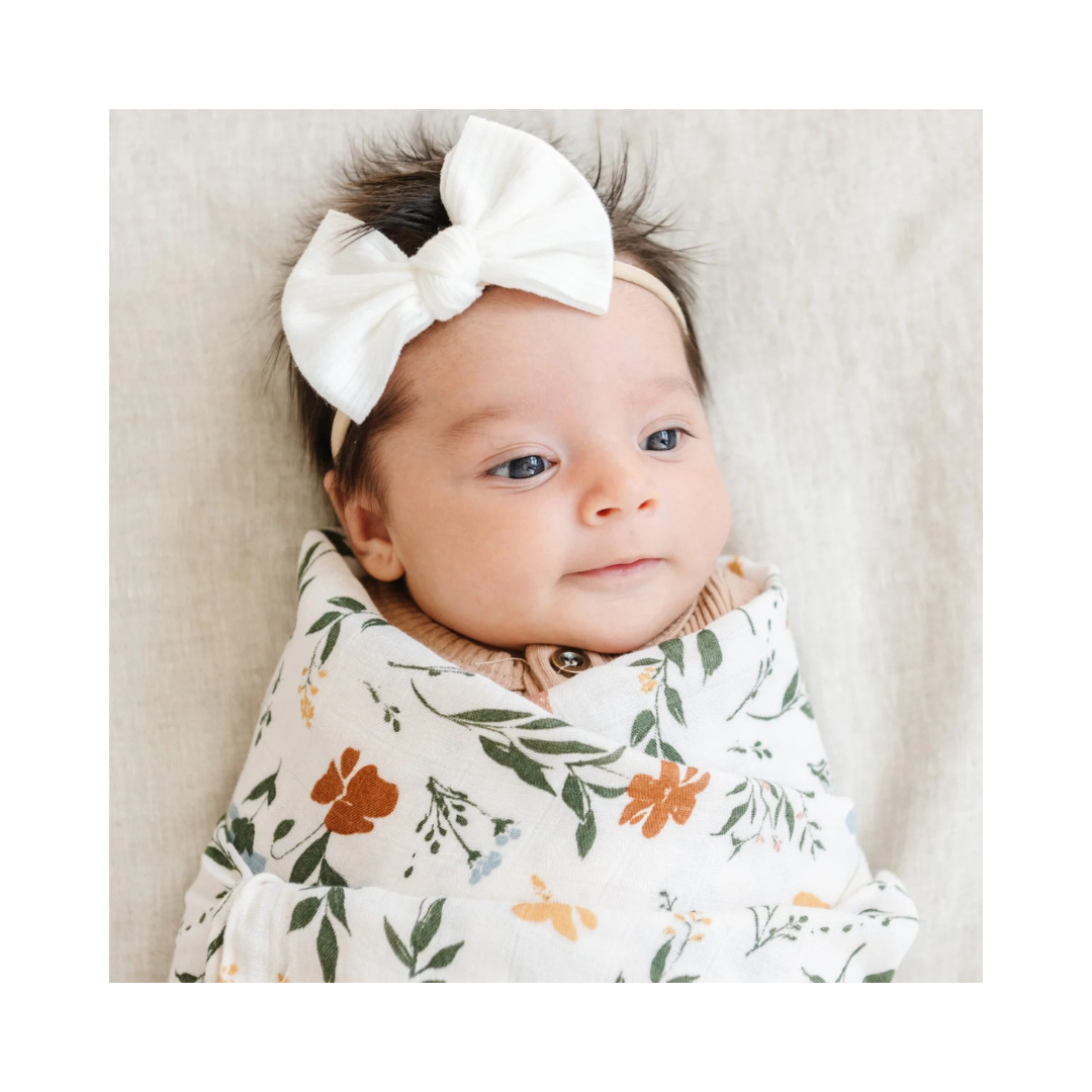 Bamboo Rayon Muslin Swaddles, Fleurs