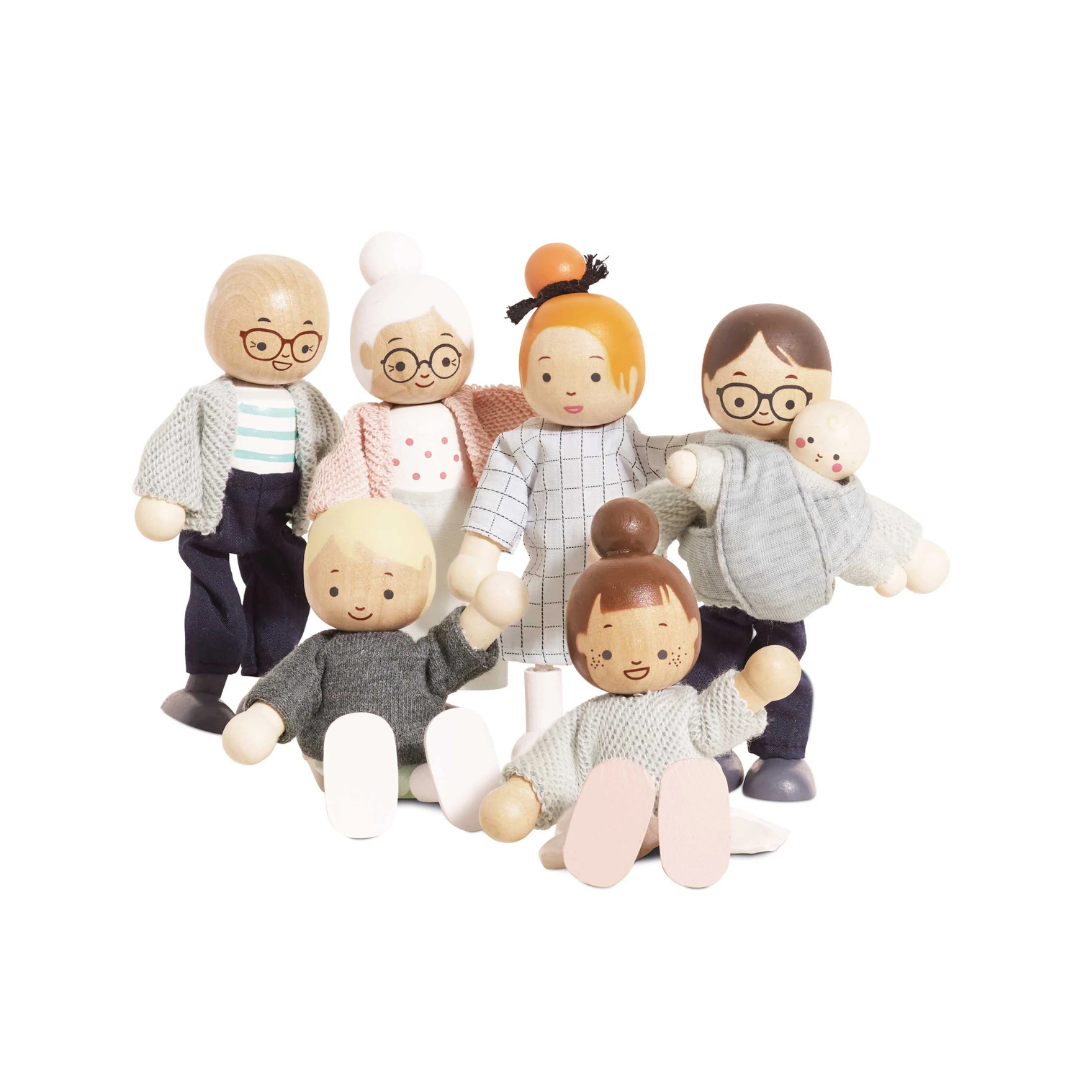 Wooden Dolls House Family