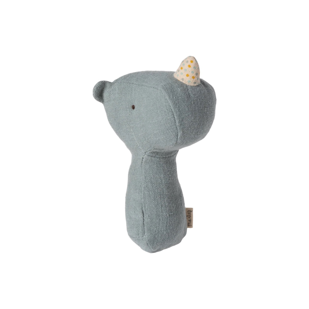 Lullaby Friends Rhino Rattle, Dusty Blue