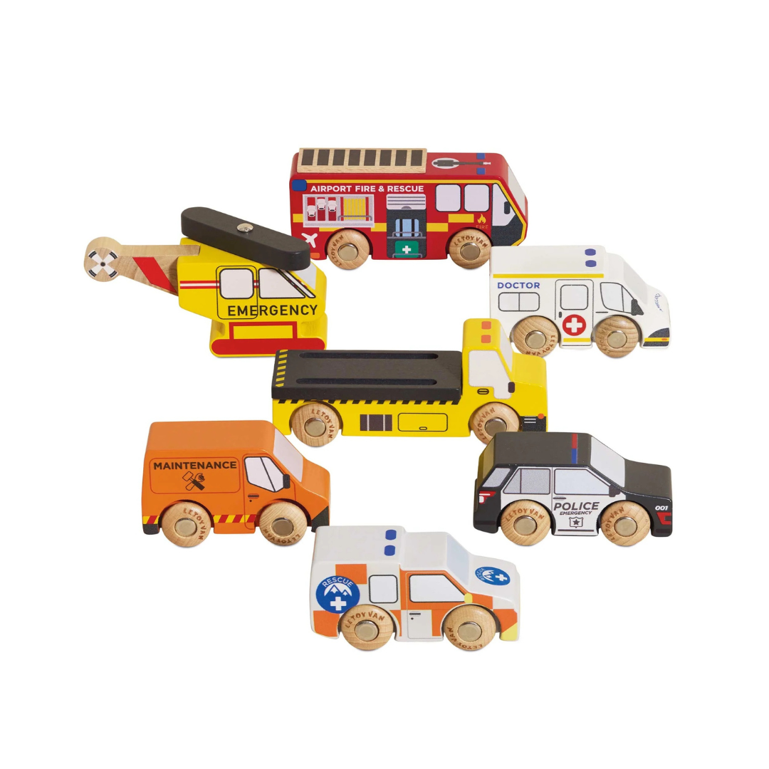 Emergency Wooden Vehicle Set