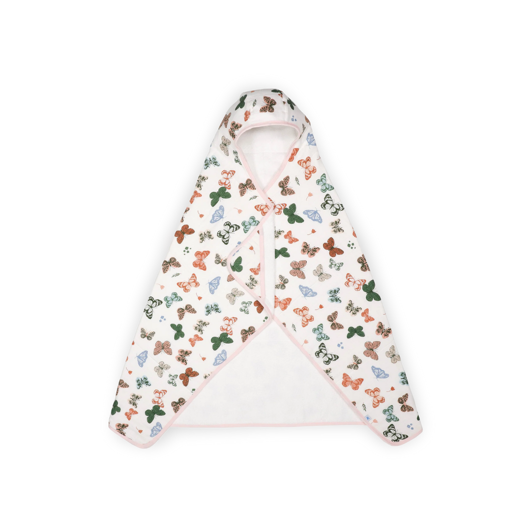 Butterflies Cotton Muslin Toddler Hooded Towel