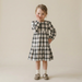 Plaid Checks Long Sleeve Tiered Dress