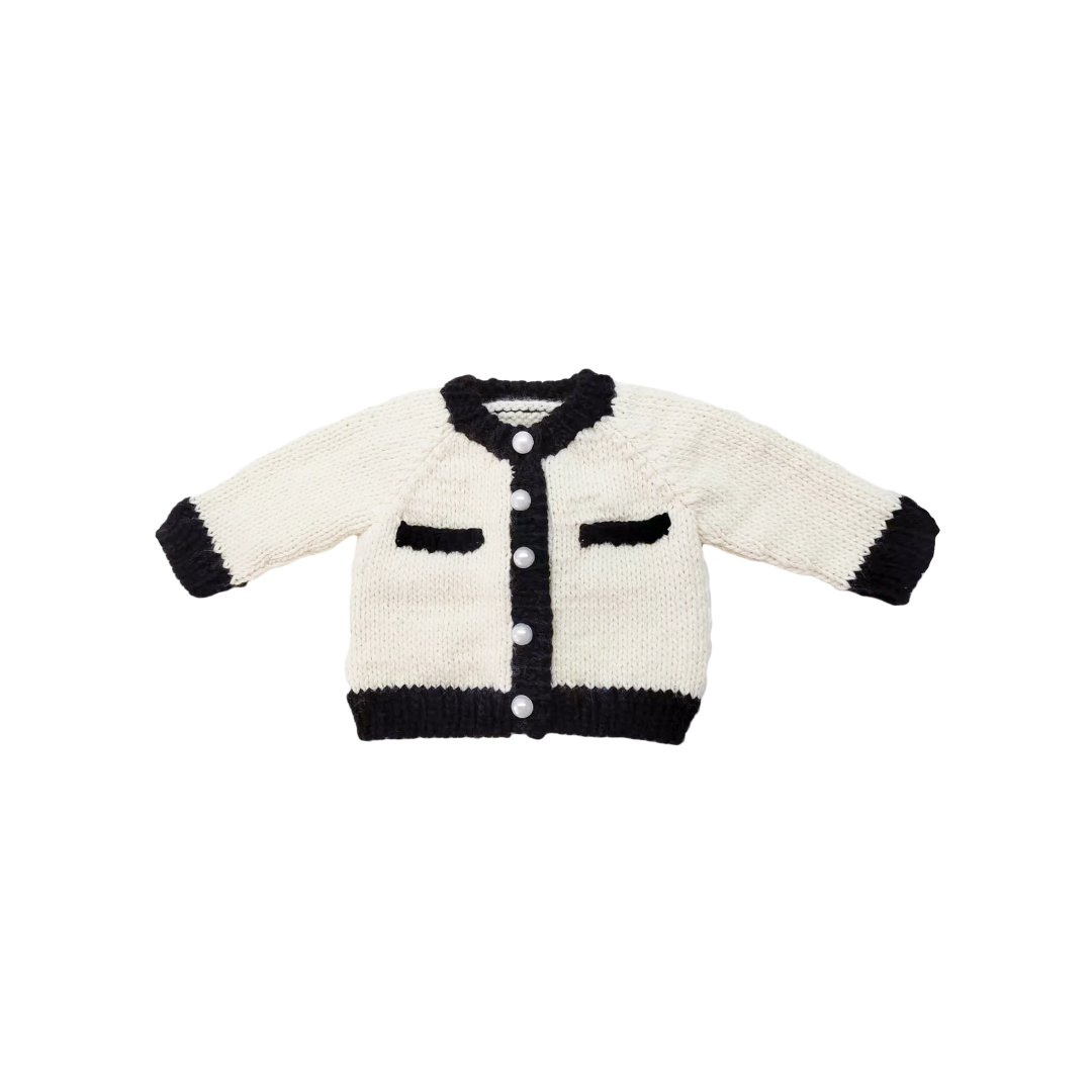 Cream Black Pearl Coco Cardigan, Medium