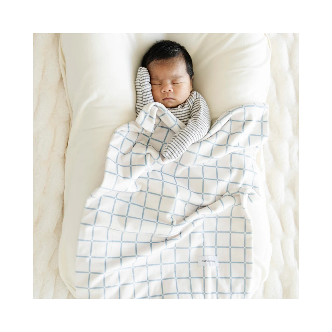 Grid Minky Stretch Mini Blanket