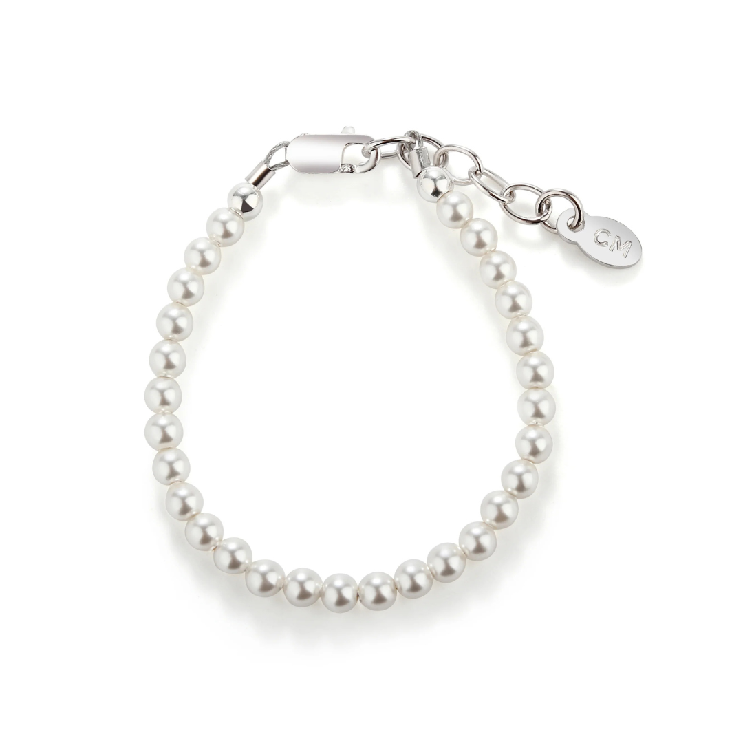 Serenity 2 Silver Tiny Pearl Bracelet Small