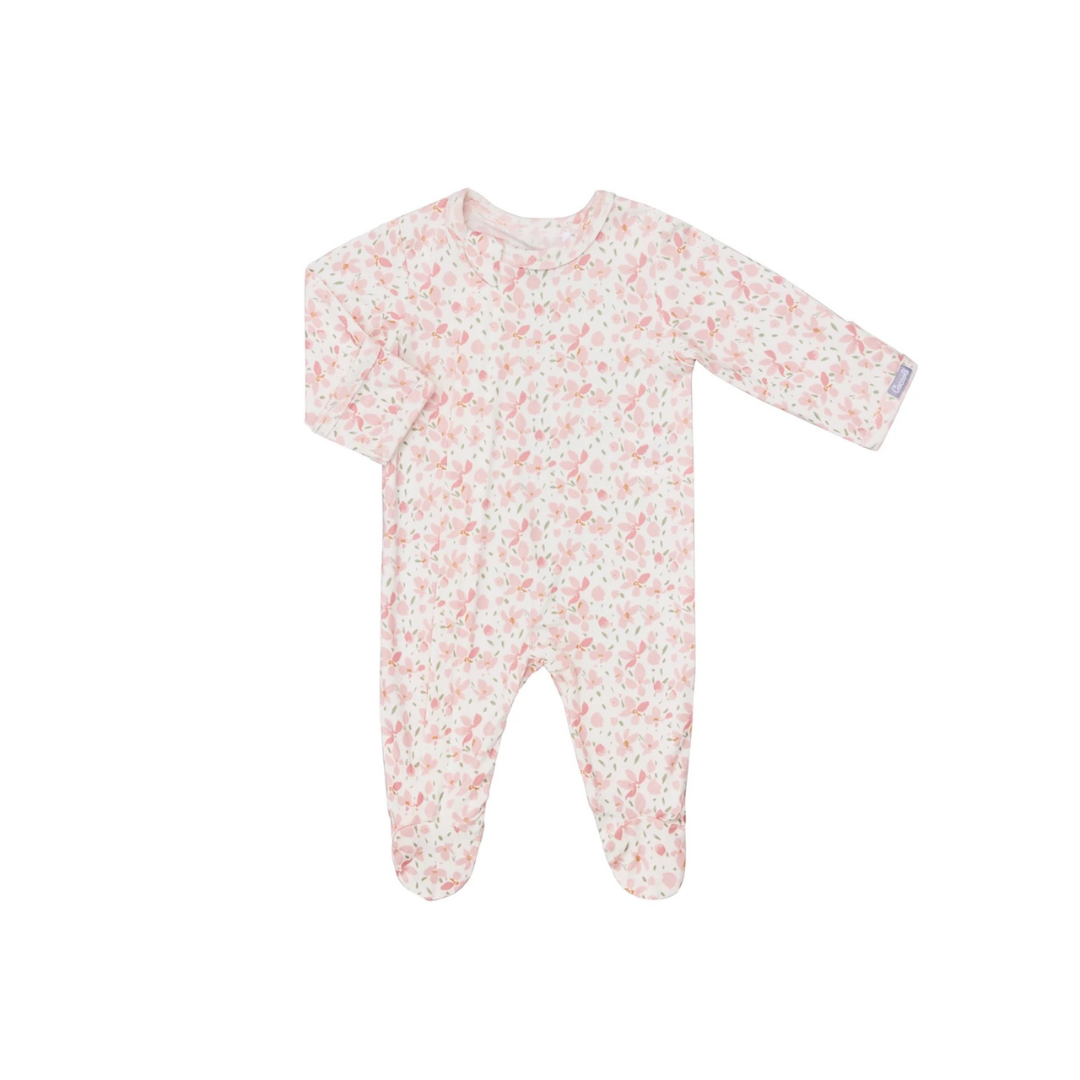 Pink Floral Footie
