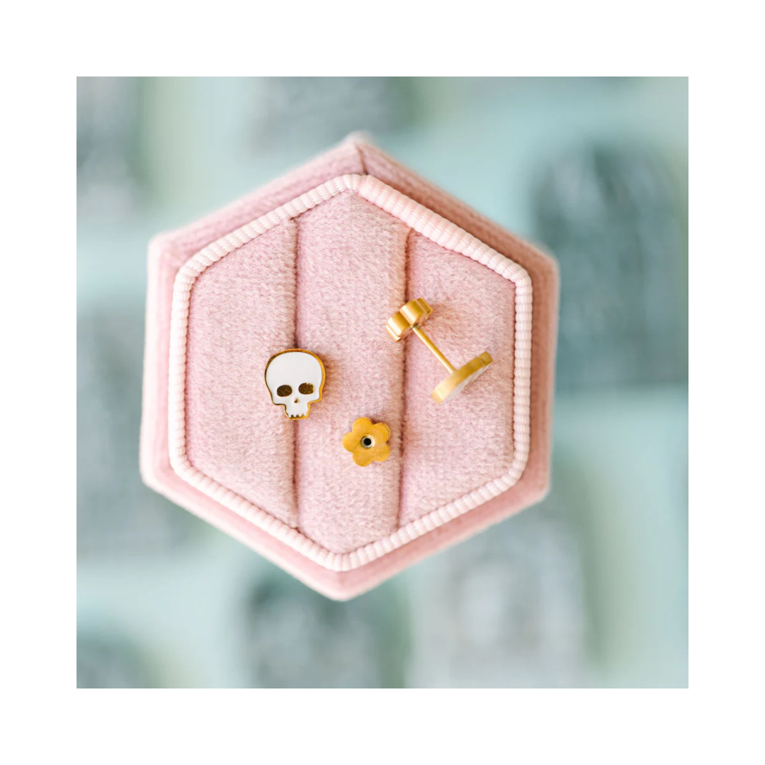Skull Screw Back Earring