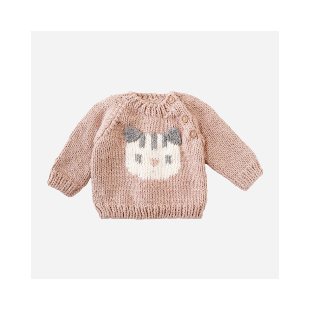 Rose Cat Pullover Sweater