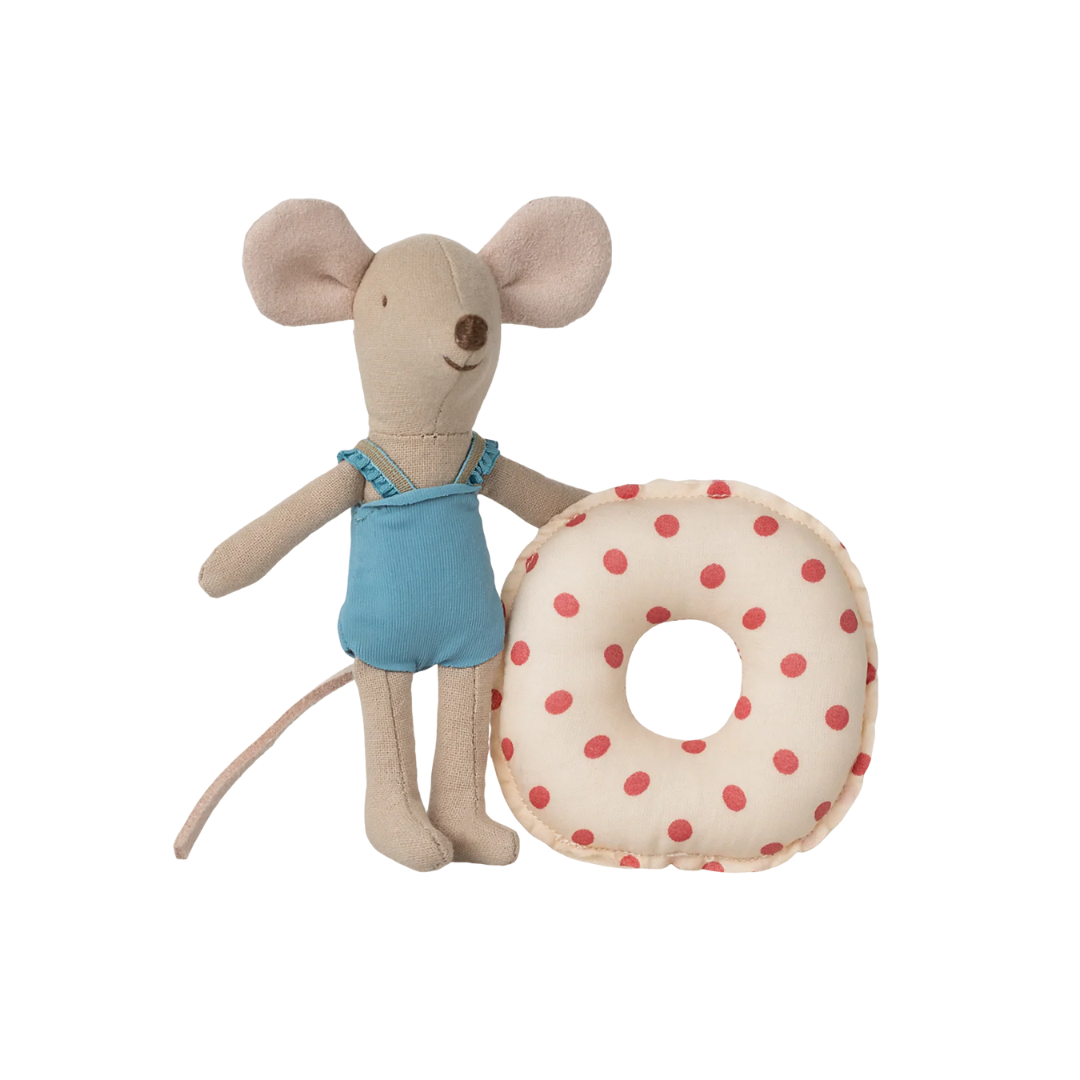 Beach Mouse Little Sister with Float, Red Dot