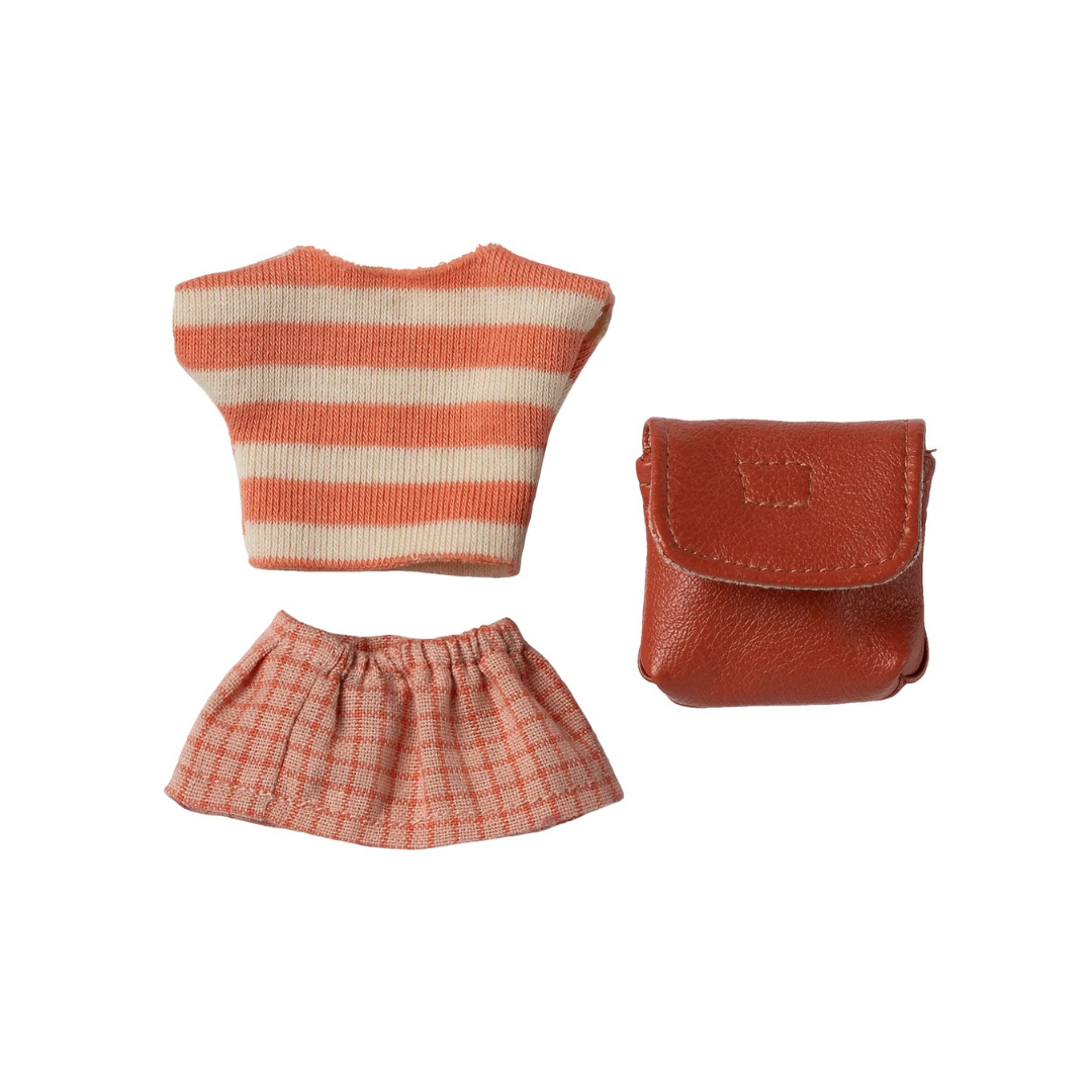Clothes and bag, Big sister mouse - Coral