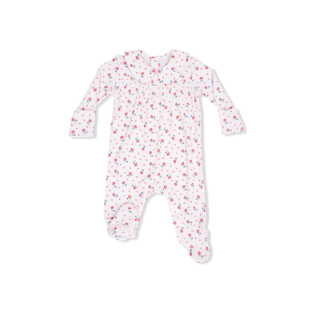 Joli Rosette Smocked Peter Pan Snap Footie