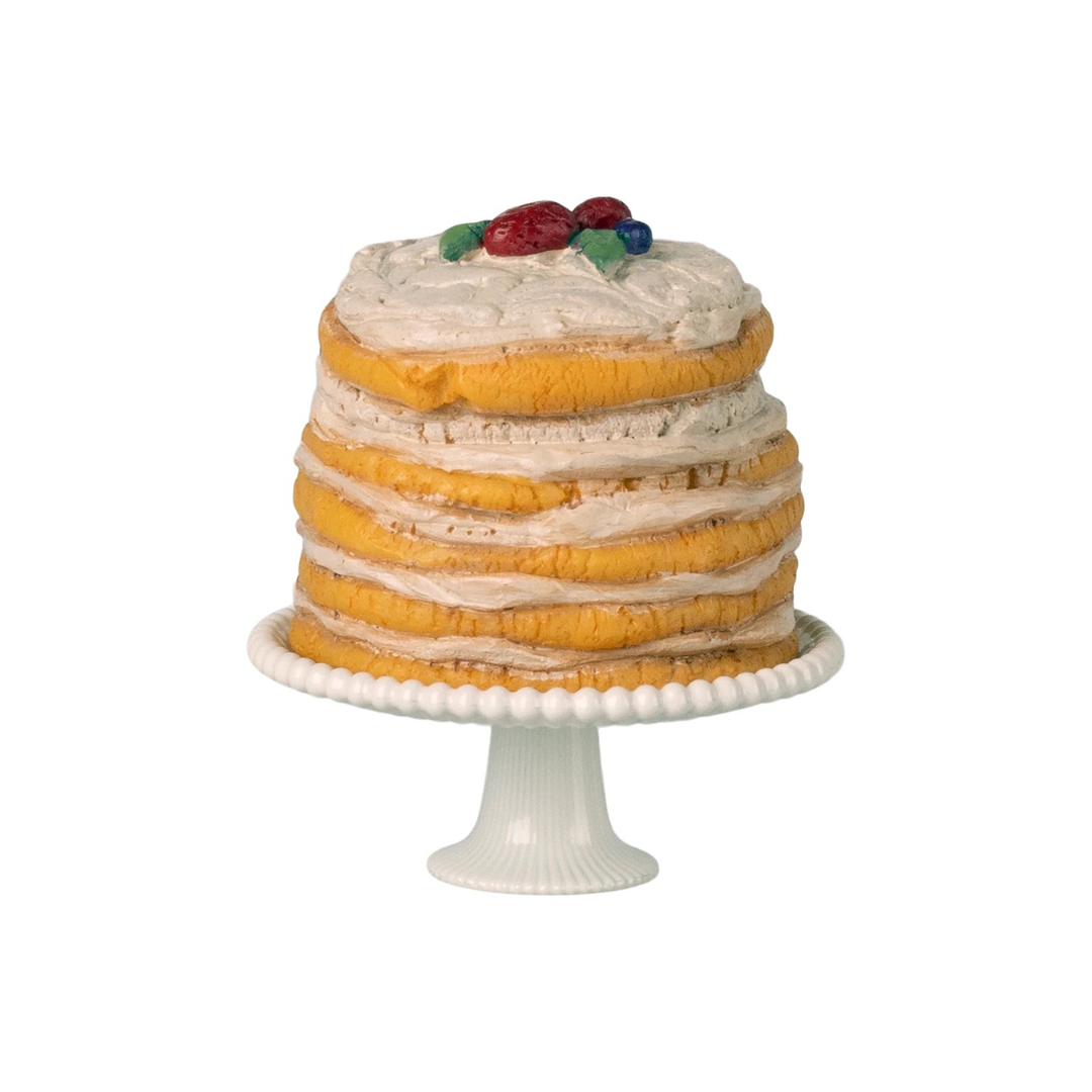 Party cake and cake stand, Mouse - Off White