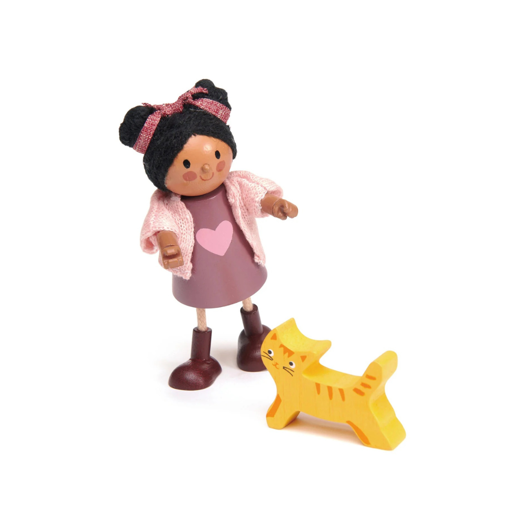 Ayana Wooden Doll & Cat