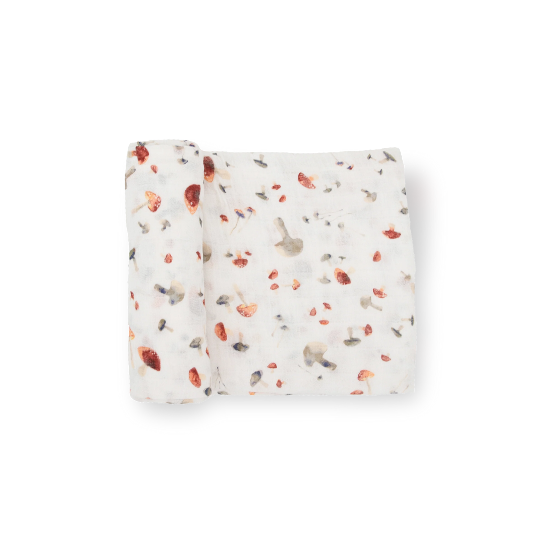 Mushrooms Cotton Muslin Swaddle Blanket 47x47