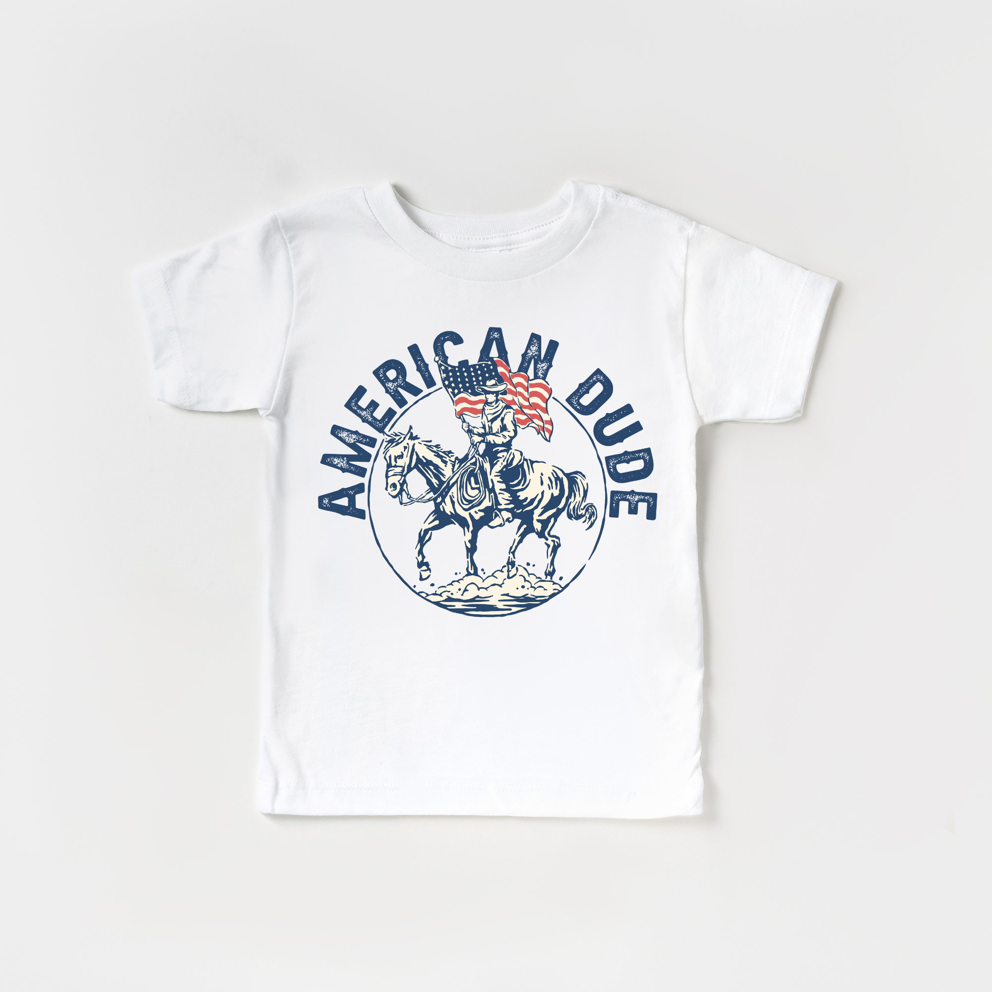 American Dude Boy 4th of July Kids Shirt : Grey / Youth Med