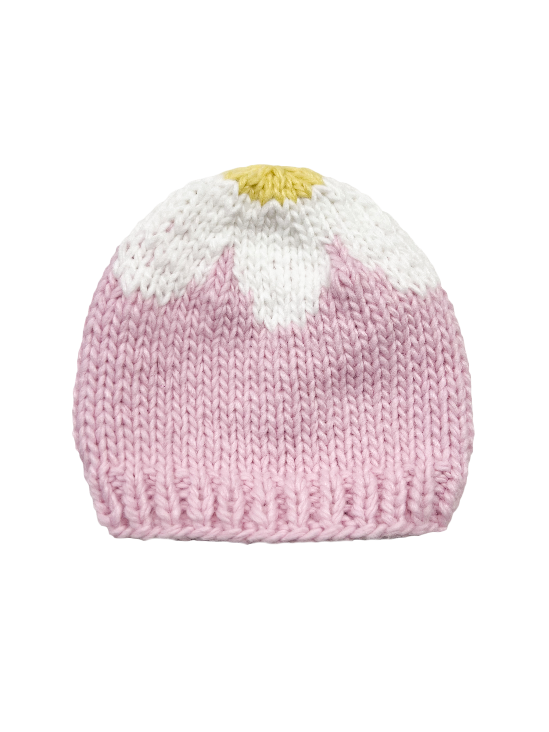 Flower Hat Pink White Baby Kid Girl Beanie Fall Accessories : M; 2-5Y
