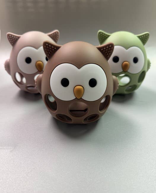 Silicone 3D Owl Teether Silicone: Fawn