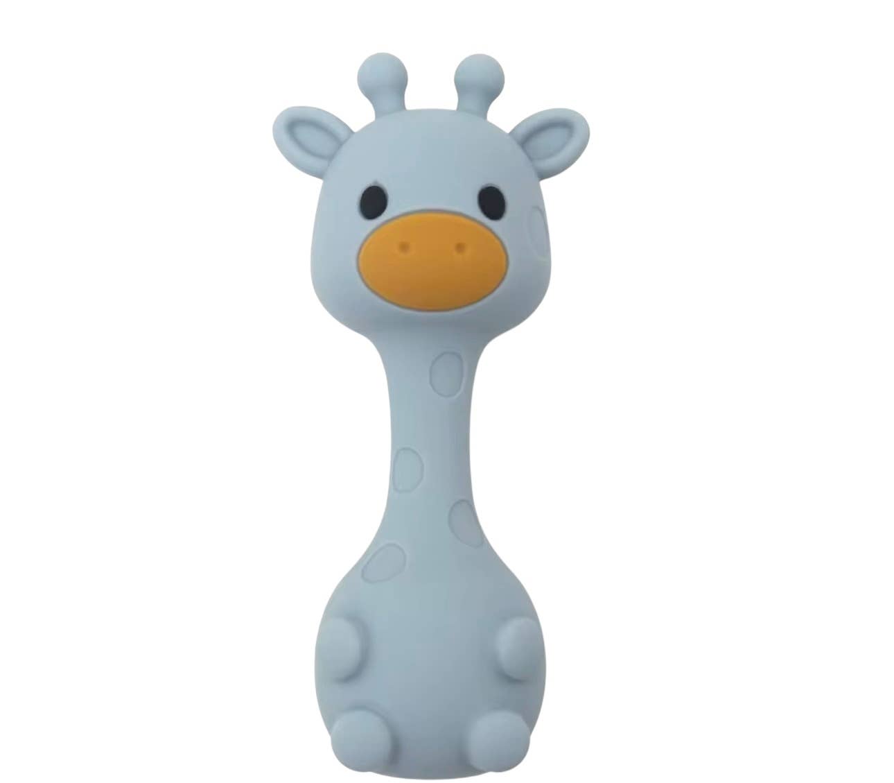 BPA All Silicone Giraffe Rattle: Misty Rose